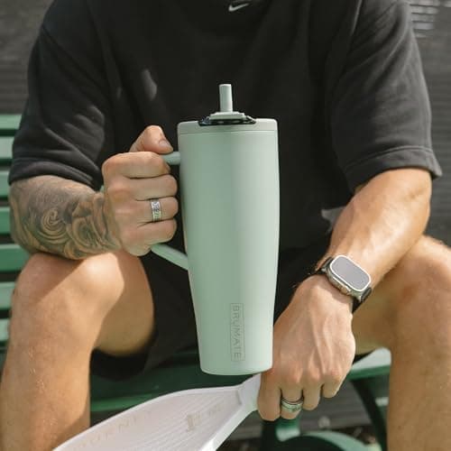 BrüMate Era Flip 40oz Tumbler with Covered Flip Down Straw | 100% Leakproof Insulated Tumbler | Made of Stainless Steel | Cup Holder Friendly Base | 40oz (Lilac Dusk) — view 5