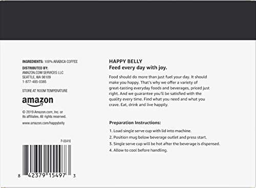 Amazon Brand - Happy Belly Dark Roast Coffee Pods, Compatible with Keurig 2.0 K-Cup Brewers, 100 Count — view 5
