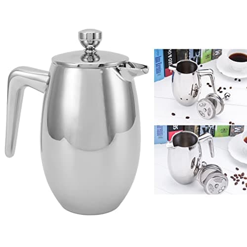 Ycauty Stainless Steel French Press, U-Shape Double Layer Teapot for Home, Stainless Steel French Press Coffee Maker for Coffee Lovers (350ml) — view 2