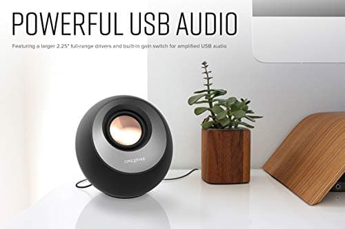 Creative Pebble V3 Minimalistic 2.0 USB-C Desktop Speakers with USB Audio, Clear Dialog Enhancement, Bluetooth 5.0, 8W RMS with 16W Peak Power (Black) — view 2