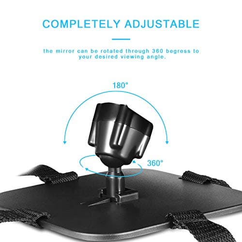 Baby Car Mirror, DARVIQS Car Seat Mirror, Safely Monitor Infant Child in Rear Facing Cars Seat, Wide View Shatterproof Adjustable Acrylic 360°for Backseat, Crash Tested and Certified for Safety — view 4