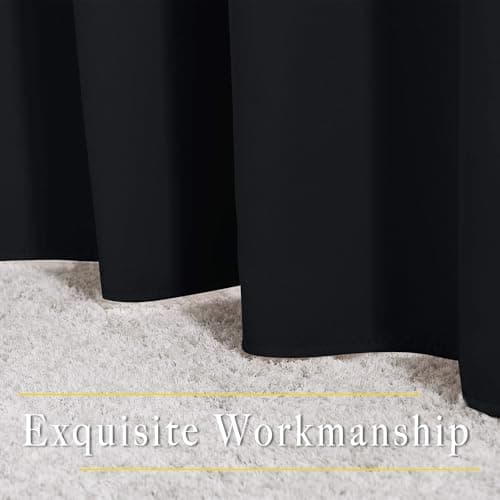 NICETOWN Black Out Curtains for Bedroom 84 inches Long - Light Reducing Thermal Insulated Solid Grommet Curtains/Panels/Drapes for Living Room (Set of 2, W52 x L84) — view 5