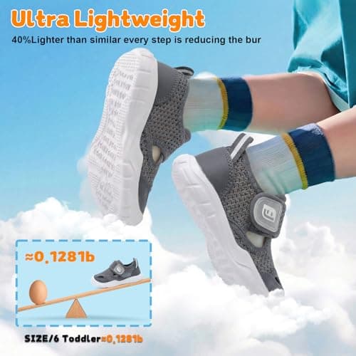JOINFREE Chaussures d’Eau pour Tout-Petits, Bout Large Style Pieds Nus, Sandales Aqua à Séchage Rapide Antidérapantes avec Bout Renforcé pour Garçons et Filles Dark Grey Size 7 — view 7