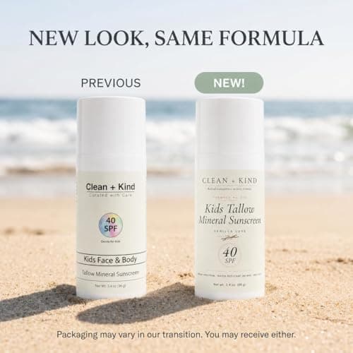 Clean + Kind Kids Sunscreen Mineral SPF 40 Vanilla — Non Toxic Baby & Toddler Sunblock with Non-Nano Zinc Oxide, Grass-Fed Tallow, Natural Reef-Safe Sun Lotion, No White Cast for Sensitive Skin — view 7
