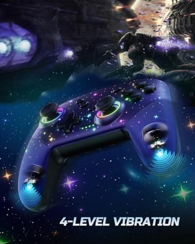 Voyee Switch Controller, LED Star Wireless Pro Controllers Compatible with Switch 2/Lite/OLED, Multi-Platform Windows PC with 9 Colors RGB Lights/Programmabele/Vibration/Turbo/Wakeup — view 5