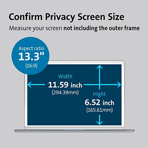 Kensington MagPro™ 13.3" (16:9) Magnetic Privacy Screen for Laptop, Removable 16:9 Laptop Privacy Filter, Anti-Glare, Blue Ray Reduction, Compatible with HP/Dell/Acer/Asus/Samsung/Lenovo (K58351WW) — view 5