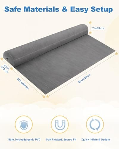 Oiomniv Inflatable Bed Rail Guards for Toddlers (1 Pack) – Portable Bed Safety Rails for Toddler Sleep, Non-Slip Inflatable Bed Guard, Fits Twin, Full, Queen & King Size Beds — view 4