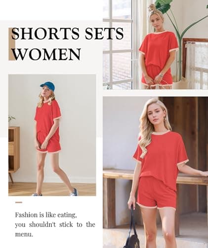 MARZXIN Women Two Piece Set with Vertical Stripes, Daily Wear Vacation Travel Airport Outings Pocket Cruise Outfits Loungewear to Street Comfy Postpartum maternity Lounge Sets Orange Patchwork1 M — view 2