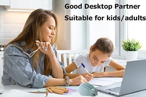 2.4GHz Wireless Mouse Cute Hamster Shape Less Noice Portable Mobile Optical 1200DPI USB Mice Cordless Mouse for PC Laptop Computer Notebook MacBook Kids Girl Men Women Mom Dad Gift (Blue) — view 2
