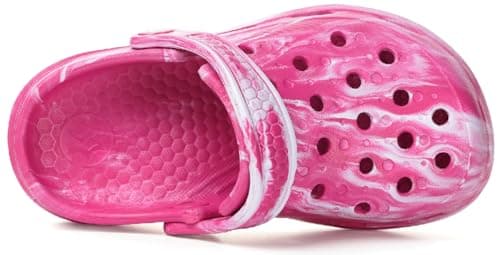 KVbabby Boys Girls Garden Clogs Slip on Sandals Water Shoes Children Shower Beach Pool Slippers(Rose Red,13-13.5 Little Kid) — view 4