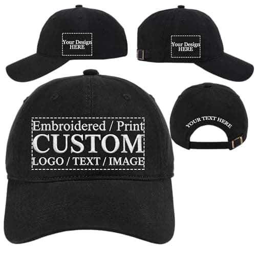 Jaleanigh Soft Custom Hat Embroidered/Printed Logo/Text/Image (4 Sided)