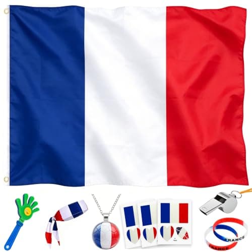 2026 World Cup Fan Accessories Kit, 7 PCS World Soccer Sport Cup Gear Set, Soccer Merchandise for Soccer Party Decorations, Stadium Events, Watch Party, Home Cheering (France)