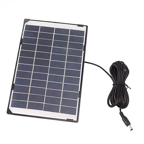 6W 12V Solar Panel, Polycrystalline Silicon High Efficiency Charger with DC5521 Output Interface, for Outdoor Camera Garden Lighting Small Appliances