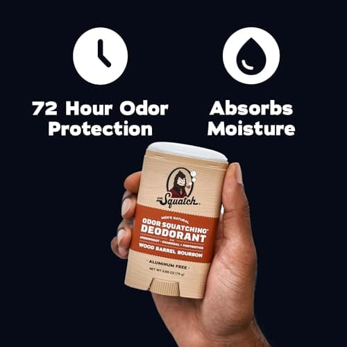 Dr. Squatch Natural Men’s Deodorant – Aluminum Free Natural Deodorant Men with Charcoal & Postbiotics for 72-Hour Odor Protection – Rainforest Rapids + Wood Barrel Bourbon, 2.65oz Stick (2-Pack) — view 2