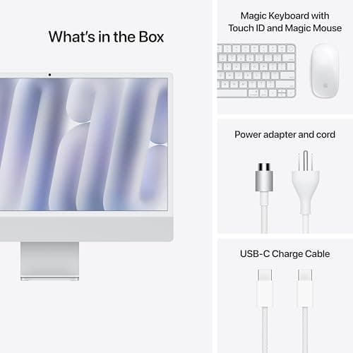 Apple 2024 iMac All-in-One Desktop Computer with M4 chip with 10-core CPU and 10-core GPU: Built for Apple Intelligence, 24-inch Retina Display, 16GB Unified Memory, 512GB SSD Storage; Silver — view 5