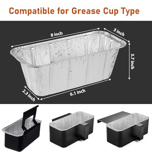 Whaleme Grease Cup Liners Compatible with Blackstone Griddle 5017 - Griddle Accessories Disposable Grill Tray, Aluminum Foil Drip Pan Grease Catcher Cup Liner for 17, 22, 28, 36 Inch, 12 Pack — view 5