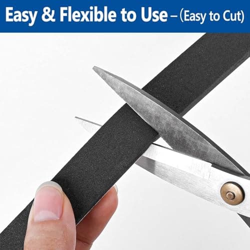 Kikerike Self Adhesive Foam Tape Weatherstrip 1/2In x 1/8In x 26Ft High Density Foam Insulation Strips Seal Weather Stripping with Strong Adhesive for Door and Window Sound Isolation Soundproofing — view 3
