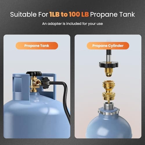 Propane Torch Weed Burner,14FT Hose 1,800,000 BTU High Output Weed Torch with Self Igniter and Turbo Trigger, Heavy Duty Propane Weed Torch for Weeding,Melting Snow,BBQ,Roof Asphalt Work — view 2