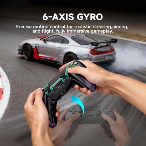 ASRVA Chrome Blue Wireless Pro Controller for PS5,4 Back Buttons,Hall Effect Joystick(No Drift),Micro-Switch,Gyro,Macro,1000mAh,RGB,Compatible with PS5/Pro/Slim/PC/iOS/Android — view 5