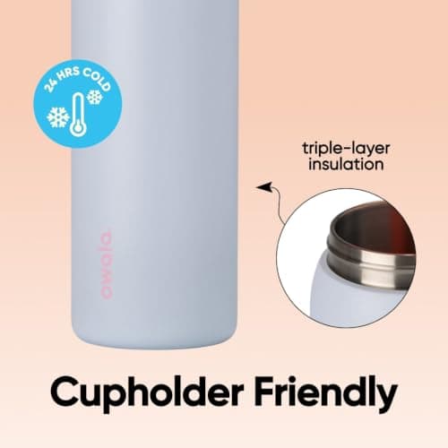 Owala FreeSip Insulated Stainless Steel Water Bottle with Straw for Sports, Travel, and School BPA-Free Sports Water Bottle, 24 oz, Beach House — view 3