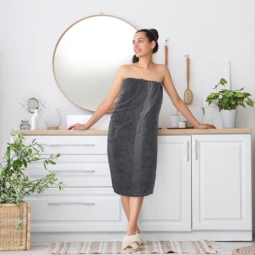 Utopia Towels Luxurious Jumbo Bath Sheet, 35 by 70 Inches, 600 GSM 100% Ring Spun Cotton, Highly Absorbent and Quick Dry Extra Large Bath Towel, Super Soft, Grey, 2 Pack — view 5
