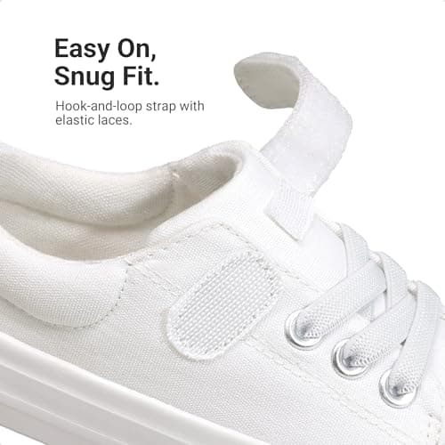 DREAM PAIRS Kids Toddler Sneakers Boys Girls Casual Canvas School Shoes,Size 11 Little Kid,All White,SKFN26001K — view 2