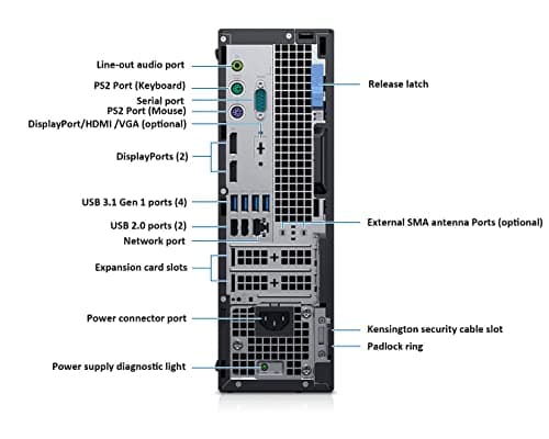 Dell OptiPlex 7070 SFF Desktop Computer PC, Intel 8 Core i7-9700 3.0GHz up to 4.70GHz,32GB DDR4 Ram New 1TB NVMe M.2 SSD,AX210 Built-in WiFi 6E,Windows 11 Pro, Wireless Keyboard & Mouse (Renewed) — view 2