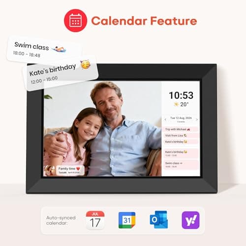 Frameo 10.1 Inch WiFi Digital Picture Frame with 32GB Memory, 1280 x 800 IPS Touch Screen Smart Electronic Photo Frame, Wall Mountable, Auto-Rotate, Share Photos/Videos Via Frameo App from Anywhere — view 5