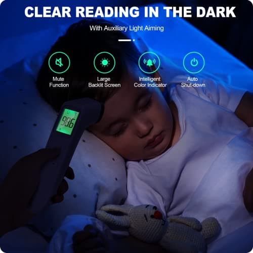 No-Touch Thermometer for Adults and Kids, Accurate Digital Baby Thermometer, Fever Alarm & Silent Mode, 2 in 1 Forehead & Object Mode — view 4