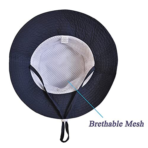 Mini angel Baby Sun Hat Kids Summer UPF 50+ Sun Protection Beach Wide Brim Toddler Baby Boy Girl Bucket Hat 2 Pcs (Solid Navy+Grey,2-6Years) — view 4