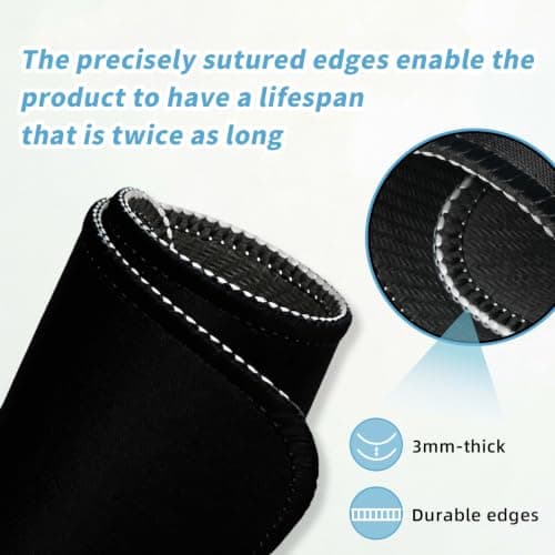Dacovi Small Mouse pad, with Edge-Sewn Design, extends Service Life by Twice, occupying the Optimal Size for the Mouse and Wrist Position. (Black)