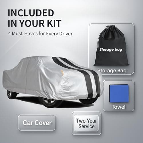 Chevy C10 Truck Cover Custom Fit 1960-1987 Regular Cab Short Bed(6.5') with Door Zipper, 10 Layers Outdoor Heavy Pickup Truck Cover Waterproof All Weather, Wind Dust Sun Protector. — view 6