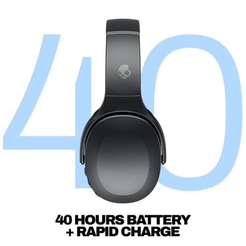 Skullcandy Crusher Evo Wireless Bluetooth Headphones with Multi-Sensory Bass, Noise Isolating Over-Ear Fit, Up to 40 Hours Battery, Microphone for iPhone Android - Asphalt — view 2