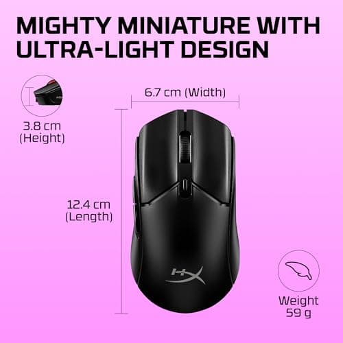 HyperX Pulsefire Haste 2 Mini – Wireless Gaming Mouse for PC Compact Lightweight Bluetooth 2.4GHz Black — view 2