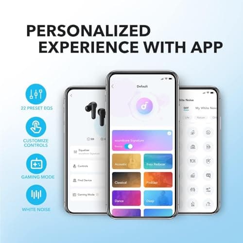 soundcore by Anker P20i True Wireless Earbuds, 10mm Drivers with Big Bass, Bluetooth 5.3, 30H Long Playtime, IPX5 Water-Resistant, 2 Mics for AI Clear Calls, 22 Preset EQs, Customization via App — view 2