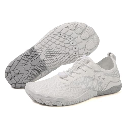 HF Stride Shoes Women Slip On Wide Toe Box Shoes Women Hike Barefoot Sneakers Healthy & Non-Slip Barefoot ShoesWomen Hiking Footwear Men Lightweight Walking Sneakers Unisex B-Gray