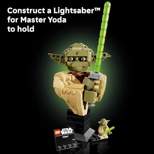 LEGO Star Wars: Attack of the Clones Yoda Bust with Lightsaber - Collectible Building Set for Adults, Ages 18+ - Star Wars Gift for Men & Women - Bedroom or Shelf Decor - 75438 — view 3