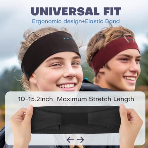 TOPIEI Sleep Headphones Bluetooth Headband for Side Sleeper 2-Pack, 17H Playtime, Wireless Headband Headphones with HD Stereo Speakers for Workout,Running,Yoga, Ideal Gifts for Men, Women, Teens — view 4