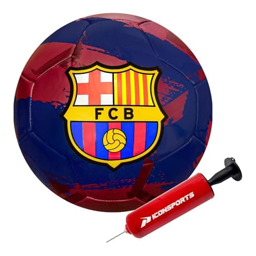 Icon Sports FC Barcelona Brush Team Soccer Ball, Brush Navy, 5 — view 3