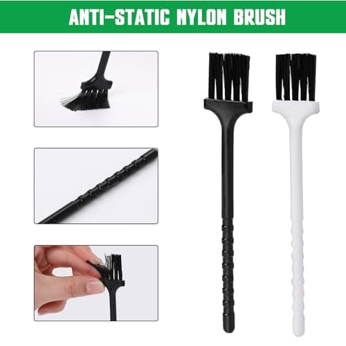 2PCS Keycap Puller and Switch Puller with 2PCS Keyboard Brush, Keycap Remover Switch Puller Mechanical Stainless Steel Keyboard Remover Keyboard Cleaning and Fixing Tool for Mechanical Keyboard — view 2