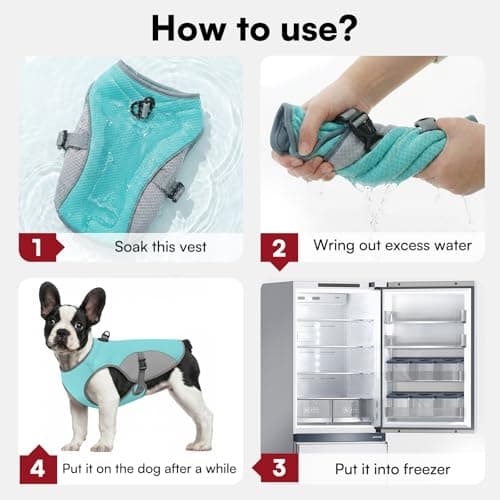 Preferhouse Dog Cooler Jacket for Extra Large Dogs, Dog Mesh Cooling Vest with Reflective Stripe and D Ring, Pet Cooling Jacket for Beach, Hiking, Walking, Blue-XL — view 3