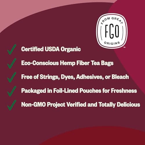 FGO Organic Hibiscus Tea, 100 Count, Eco-Conscious Tea Bags, Caffeine Free, Packaging May Vary (Pack of 1) — view 3