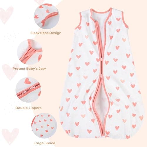 Yoofoss Baby Sleep Sack 24-36 Months Wearable Blanket for Babies 100% Organic Cotton 2-Way Zipper TOG 0.5 Toddler Sleeping Sack 3 Pack, Sleep Sacks