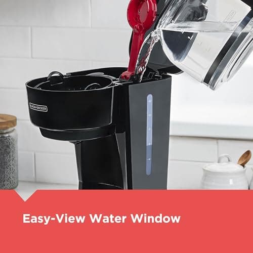 BLACK+DECKER 12-Cup Coffee Maker with Easy On/Off Switch, Easy Pour, Non-Drip Carafe with Removable Filter Basket, Vortex Technology, Black — view 8