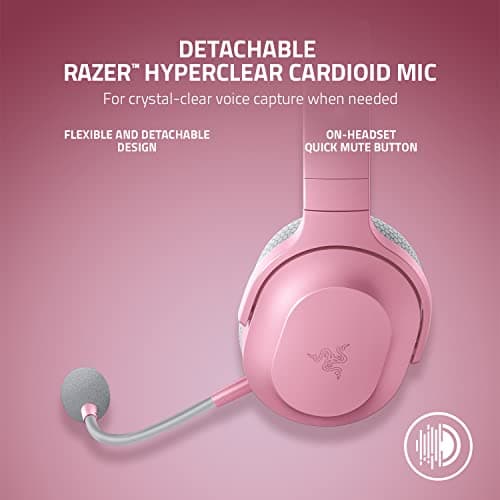 Razer Barracuda X Wireless Gaming & Mobile Headset (PC, PlayStation, Switch 2, Android, iOS): 2.4GHz Wireless + Bluetooth - Lightweight - 40mm Drivers - Detachable Mic - 50 Hr Battery - Quartz Pink — view 4
