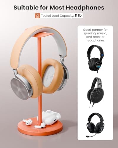 Tiiletzote Headphone Stand, Desktop Headset Holder, Orange