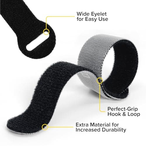 Self-Gripping Cable Ties by Wrap-It Storage, Macaron, 40 Pack (5 Inch and 8 Inch Straps) – Reusable Hook and Loop Cord Wraps for Home Office Desk Organization — view 5