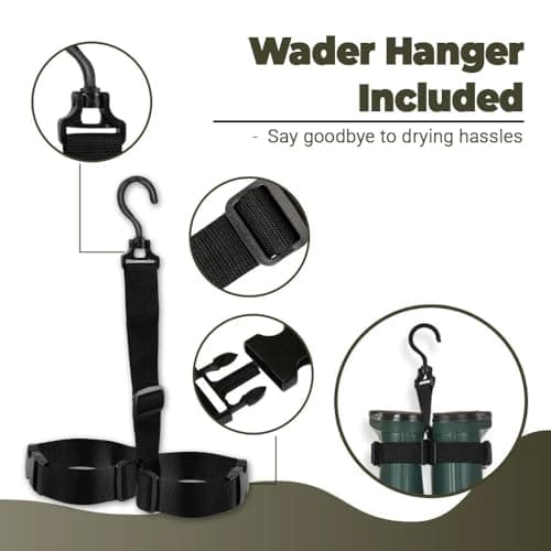 DaddyGoFish Chest Waders for Kids and Adults, Fishing and Hunting Waders with a Pocket and a Wader Hanger — view 3