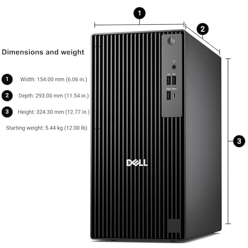 Dell OptiPlex Tower Desktop Computer, 14th Gen Intel 14-Core i5-14500 (Up to 5.0GHz), 8GB DDR5 RAM, 512GB PCIe SSD, Windows 11 Pro Business PC, HDMI, DisplayPort, Type-C, A-tec USB WiFi & Bluetooth — view 5