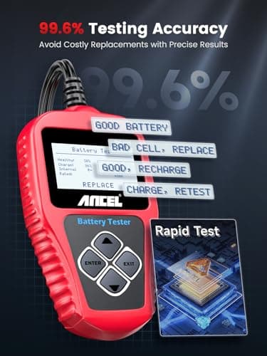 ANCEL BA101 Car Battery Tester, 12V Digital Automotive Alternator Meter Diagnostic Tool,100-2000 CCA Load Capacity, Charging & Cranking Analyzer for Truck, Boat, RV, Marine Vehicle, and More — view 3